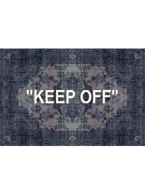 Rugs Modern Mira Keep Off Yazılı Lacivert Klasik Modern Halı