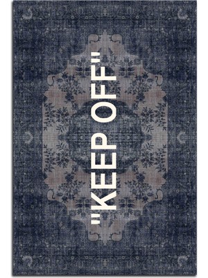 Rugs Modern Mira Keep Off Yazılı Lacivert Klasik Modern Halı