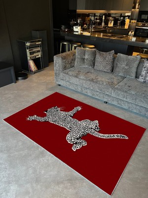 Rugs Modern mira 1066 Bordo Tema  Leopar  Dokuma Taban Halı