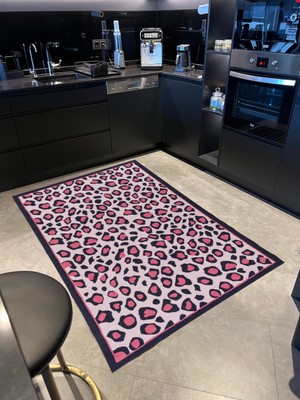 Rugs Modern mira  1044 Pembe Leopar Desenli Dokuma Taban Halı