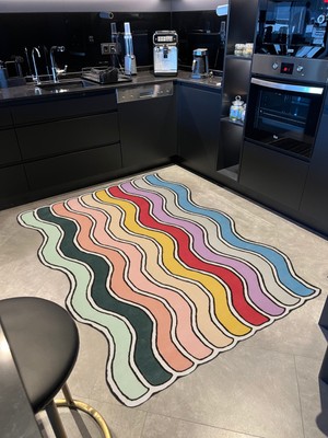 Rugs Modern Mira 1028 Çok Renkli Dalgalı Tasarım Dokuma Taban Halı