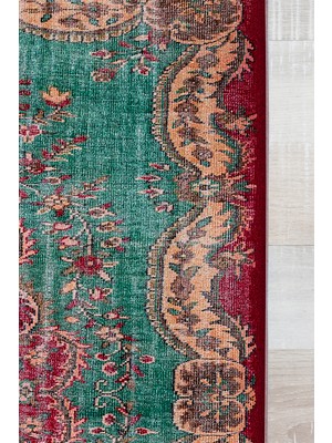 Rugs Modern Mira Vintage Eskitme Tarzı Turkuaz Fuşya Dokuma Taban Halı