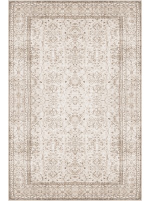 Rugs Modern Mira Ar White 2107 Vintage Doku Bej Açık Kahve Halı 80×150
