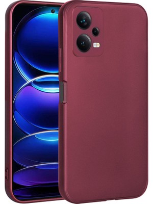 kilifone - Xiaomi Redmi Note 12 5G - Kılıf Mat Soft Premier Silikon Kapak - Mürdüm - T26611