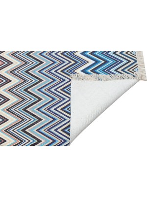 Rugs Modern Cotton Zigzag Desenli Çok Renkli Kilim 541