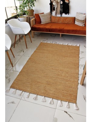 Rugs Modern Moroccan 9002 Beyaz Püsküllü Bohomian ve Modern Kilim