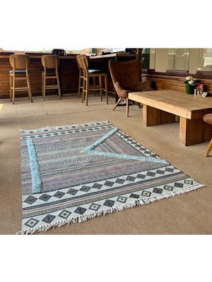 Rugs Modern Rustik 4046 Çok Renkli Pastel Desenli Kilim