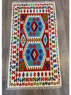 Rugs Modern Cotton 553 Etnik Desenli Otantik Canlı Çok Renkli Kilim