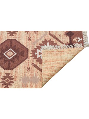 Rugs Modern Moroccan 519 Etnik Desenli Boho Stil Jüt Görünüm Saçaklı Kilim