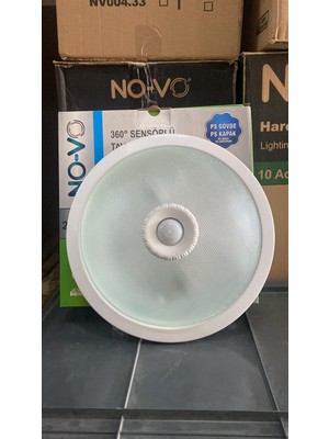 No-Vo 360° Hareket Sensörlü Tavan Armatür Sac Gövde & Cam Kapak 2*9W NV001