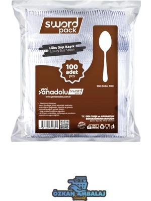 Sword Pack Plastik Lüx Kaşık 100’LÜ 1 Paket