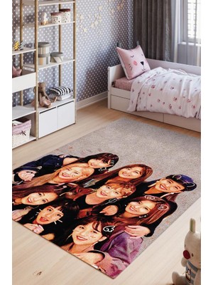 Homshtag TWICE Pamuklu Dokuma Tabanlı Yıkanabilir Dekoratif Halı