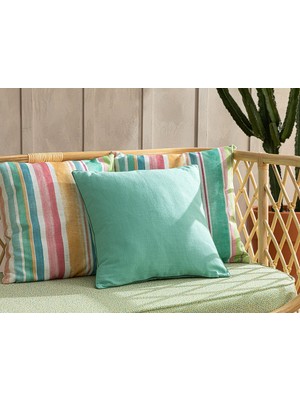 English Home Corb Pamuk Dekoratif Tekli Dekoratıf Kırlent 45 x 45 cm Yeşil