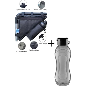 Bisiklet Çantası 2 Gözlü Su Geçirmez Özel Kumaş + Suluk Matara 750 ml