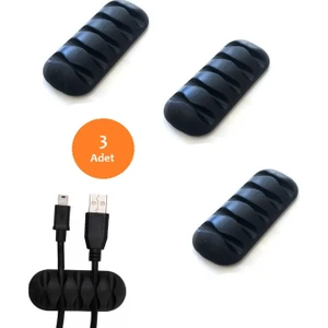 Kablo Sabitleyici 5 Kanallı Kablo Tutucu Klipsleri (3’lü)