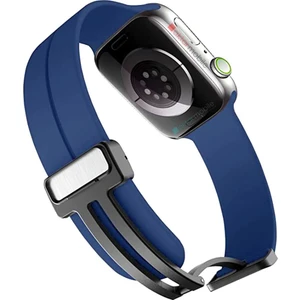 Apple Watch 6 Se 5 4 3 2 1 44 mm 42 mm Uyumlu Silikon Kordon Magnetik D Tokalı Spor Tarzı Kayış