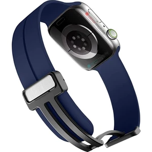 Apple Watch 6 Se 5 4 3 2 1 44 mm 42 mm Uyumlu Silikon Kordon Magnetik D Tokalı Spor Tarzı Kayış
