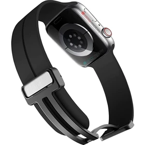 Apple Watch 7 8 41 mm Uyumlu Silikon Kordon Magnetik D Tokalı Spor Kayış Mıknatıslı Toka