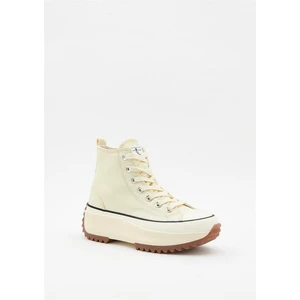 Hush Puppies Kalın Taban Hi Bilekli Kadın 033Z100936 Bej Keten Spor Ayakkabı