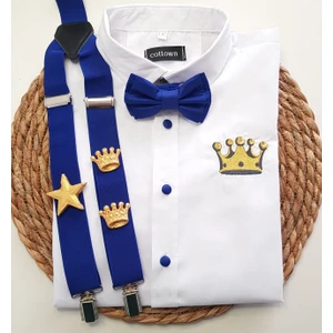 Cool Bebe Gold Kral Taclı Askı Papyon Gömlek