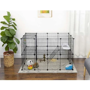 36 Panel Evcil Küçük Hayvan Kedi Köpek Kuş Evi Kafesi Oyun Parkı Portatif Taşınabilir Metal Tel