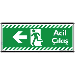 İsg Tabelam Acil Çıkış Sola Ok/30X12cm/dekota
