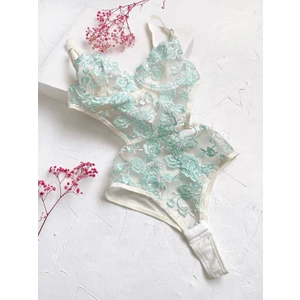 Gece İncisi Çiçek Detaylı Bodysuit