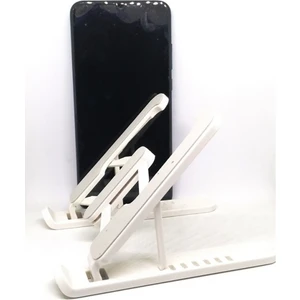 Katlanabilir Ayarlı Telefon Standı Kademeli Mini Tablet Tutucu (Beyaz)