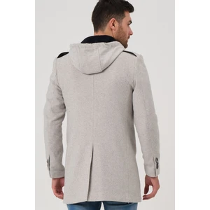 PLT8406 Dewberry Erkek Palto-Desenli Bej