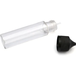 60 ml Gorilla - Likit - Şeffaf - Siyah Kilit Kapaklı - Plastik Boş Şişe - 8 Adet