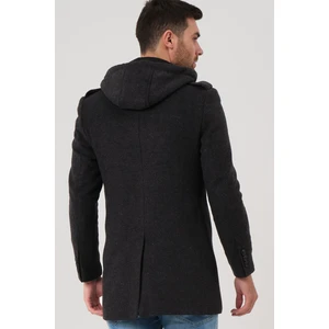 PLT8406 Dewberry Erkek Palto-Desenli Antrasit