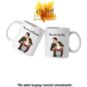 Eylül Design How I Met Your Mother Lily-Marshall İkili Porselen Sevgili Baskılı Kupa Bardak HEDIYE-2 Adet