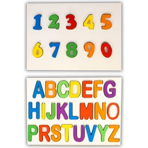 Capella Wood Works Capellawoodworks Ahşap Puzzle 2'si 1 Arada Alfabe-Sayılar