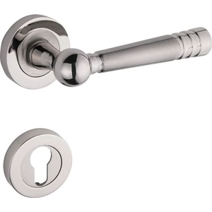 Osmanlı Rozetli Nikel Saten Yale Çelik Kapı Sağ Basar Kapı Kolu Tek Yön