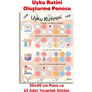 Uyku Rutini Kazandırma Panosu, Çocuklar Için Yatma Çizelgesi, Yatmadan Önce Yapılacaklar