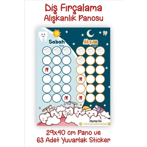 Çocuklar Için Diş Fırçalama Alışkanlığı Panosu - Diş Fırçalama Takip Çizelge Sticker Panosu