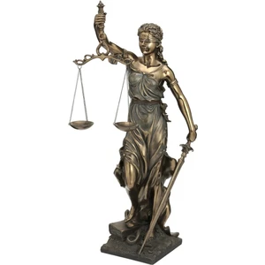 Collection Bronz Renk Adalet Heykeli Themis Figürü 33CM