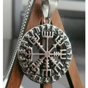 Paslanmaz Çelik Vegvisir Savaşçı Pusula Viking Kolye