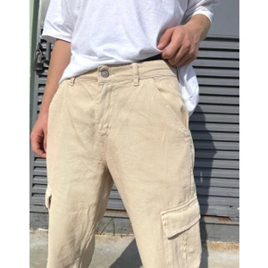 Premium Baggy Kargo Pantolon Bej