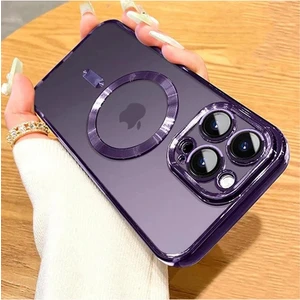 iPhone 14 Pro Max Kılıf Magsafe Şarj Özellikli Kamera ve Lens Korumalı Esnek Silikon Dempre Case