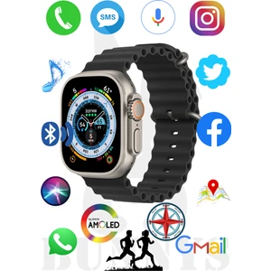 Rabbit Store Apple iPhone Uyumlu Akıllı Saat Konuşma Özellikli Watch 8 Ultra 49MM Amoled Ekran