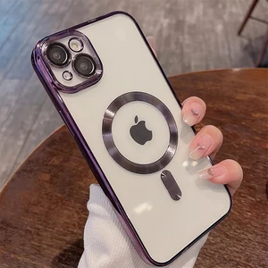iPhone 14  Kılıf Magsafe Şarj Özellikli Kamera ve Lens Korumalı Esnek Silikon Dempre Case
