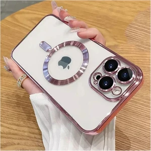 iPhone 12 Pro Max Kılıf Magsafe Şarj Özellikli Kamera ve Lens Korumalı Esnek Silikon Dempre Case