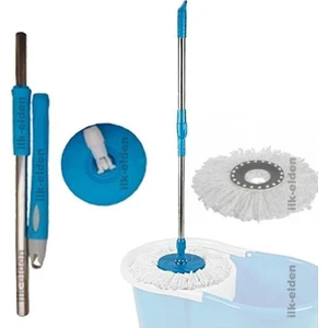 Abnturk Dönerli Mop Kovası Için Komple Yedek Paspas Set, Toplam 2 Adet Paspas İle Microfiber Mob,Dönerli Sap