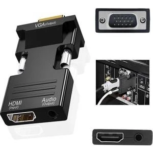 HDMI VGA Çevirivi Dişi HDMI Erkek VGA Çevirici