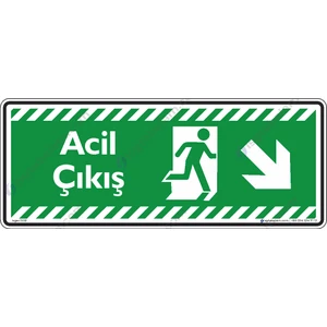 İsg Tabelam Acil Çıkış Sağ Aşağıya Ok