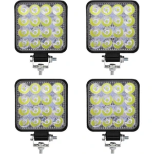 4 Adet 16 LED Kare Çalışma Lambası 110X110MM Off Road Traktör Tekne 16LED-110