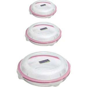 3 Parça Yuvarlak Plus Cam Saklama Kabı Glasslock Yuvarlak Plus 3