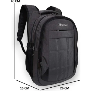 1552-2227  Anatomik Yarasa Sırt Okul Çantası - NKT01552-FÜME-TEK Ebat