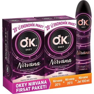 Nirvana 40'lı Ekonomik Prezervatif Paketi + Afrodisyak Etkili Su Bazlı Uyarıcı Jel 100 ml